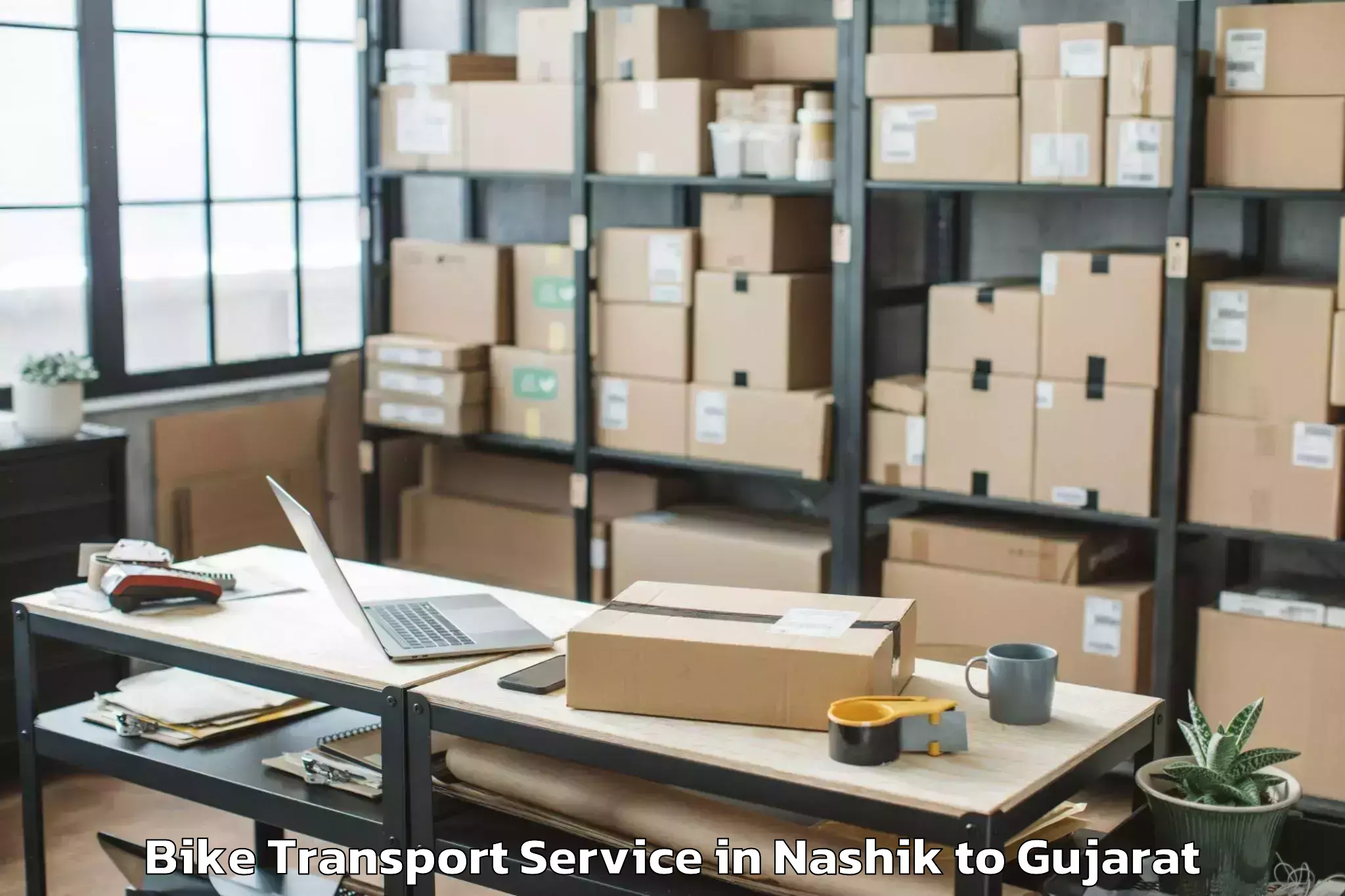 Top Nashik to Olpad Bike Transport Available